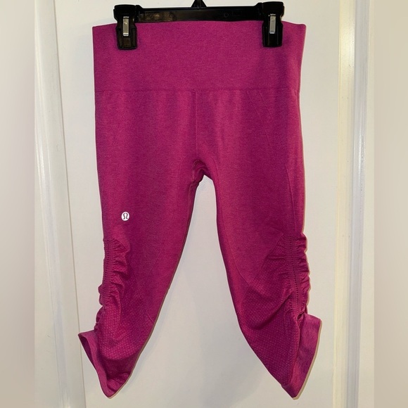 Lululemon In The Flow Crop II Heathered Raspberry - Picture 3 of 12